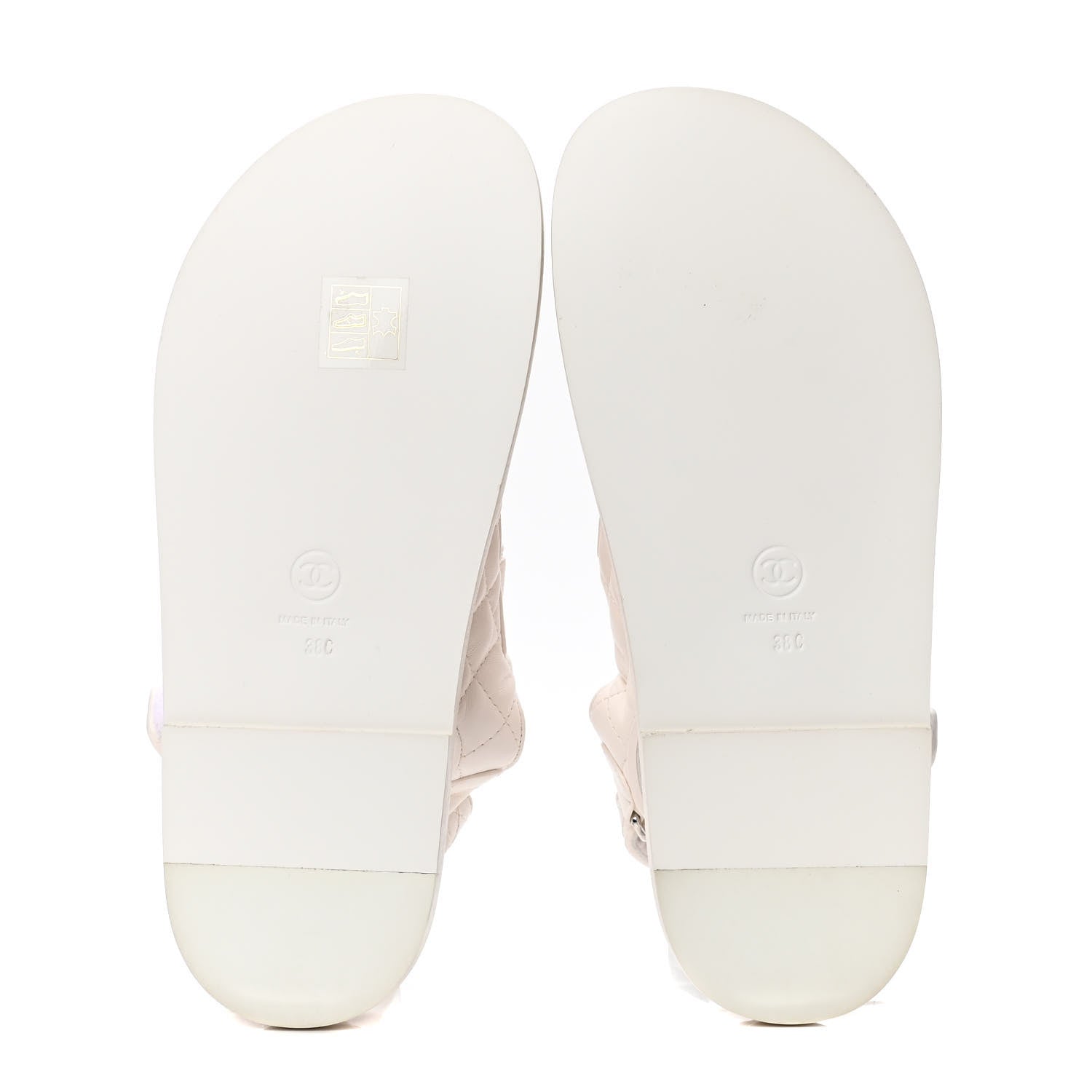 Chanel Grained Calfskin Velcro Dad Sandals 38 White 4 of 4
