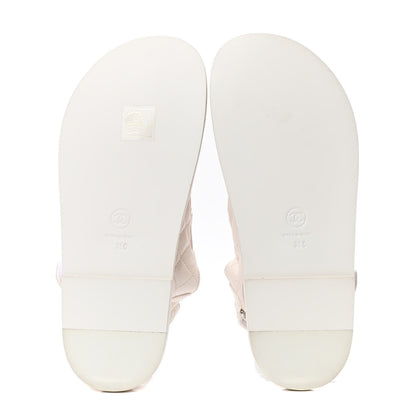 Chanel Grained Calfskin Velcro Dad Sandals 38 White 4 of 4