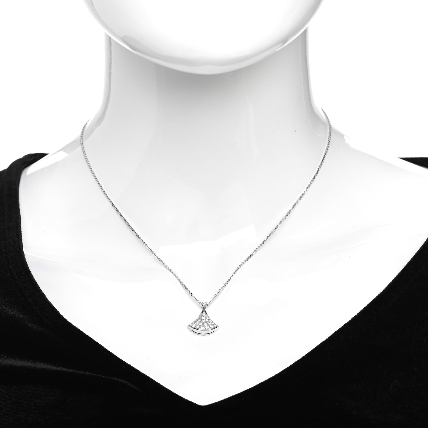 18K White Gold Diamond Divas' Dream Pave Necklace