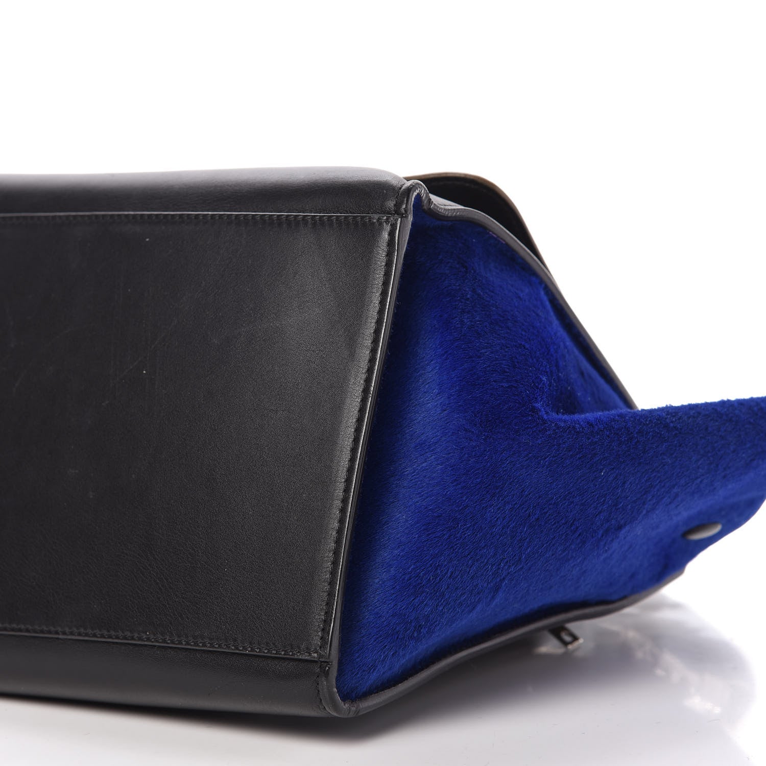 Celine Pony Hair Smooth Calfskin Tri-Color Medium Trapeze Cobalt 7 of 16