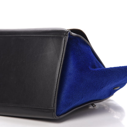 Celine Pony Hair Smooth Calfskin Tri-Color Medium Trapeze Cobalt 7 of 16