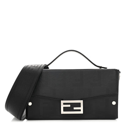 Fendi Vitello King FF Lines Embossed Baguette Soft Trunk Black 1 of 9
