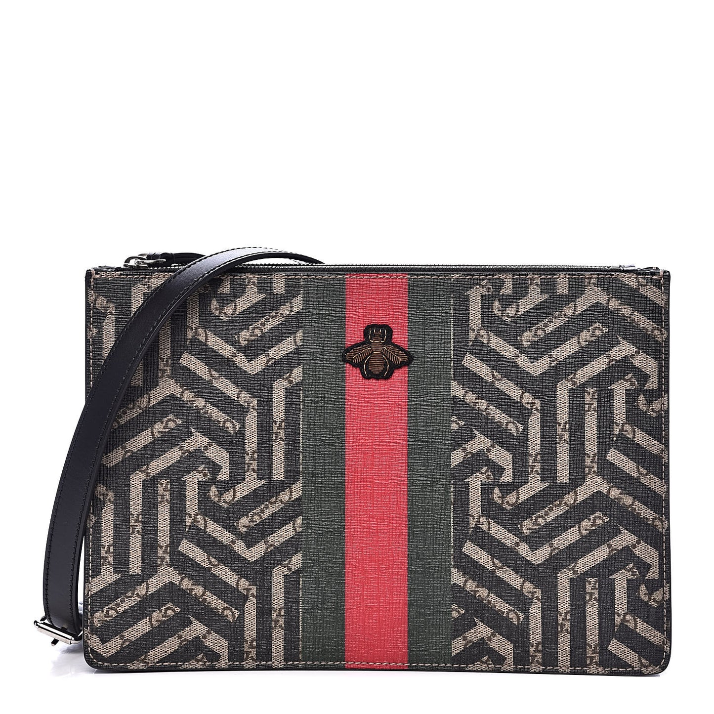 GG Supreme Monogram Caleido Web Messenger Beige Ebony