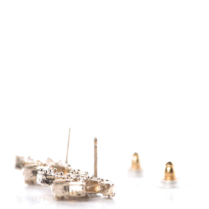Chanel Enamel Crystal CC Earrings Light Gold 3 of 4