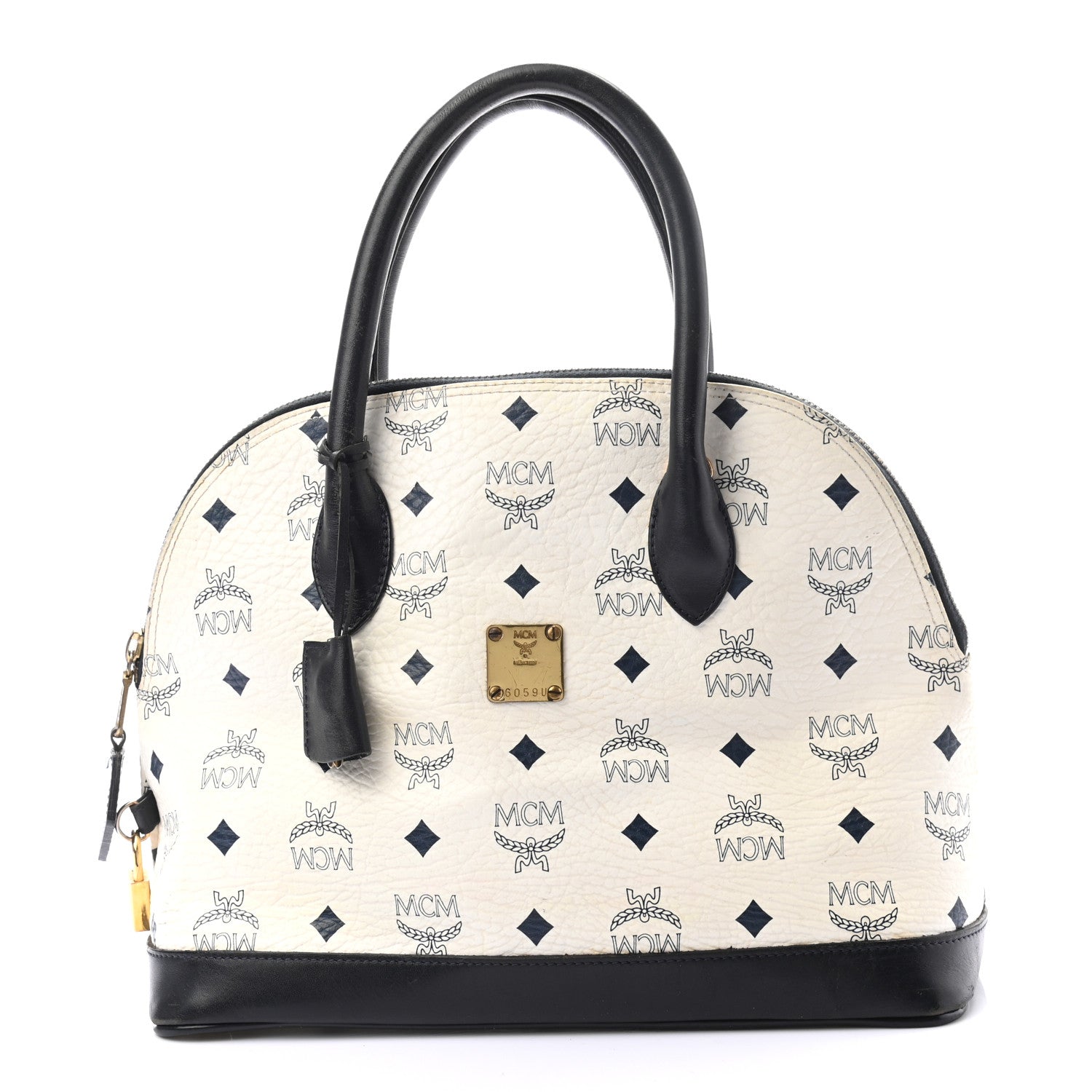 MCM Visetos Medium Heritage Bowler Bag White 1 of 16