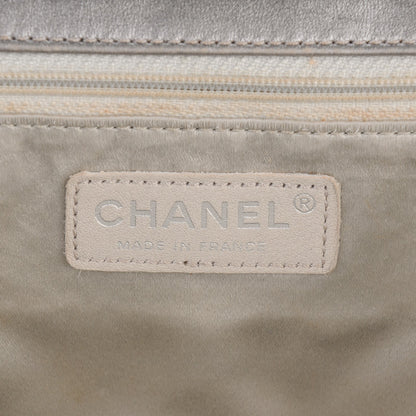 Chanel Metallic Lambskin Quilted Medium Leo Lion Flap Clutch Silver 7 of 9