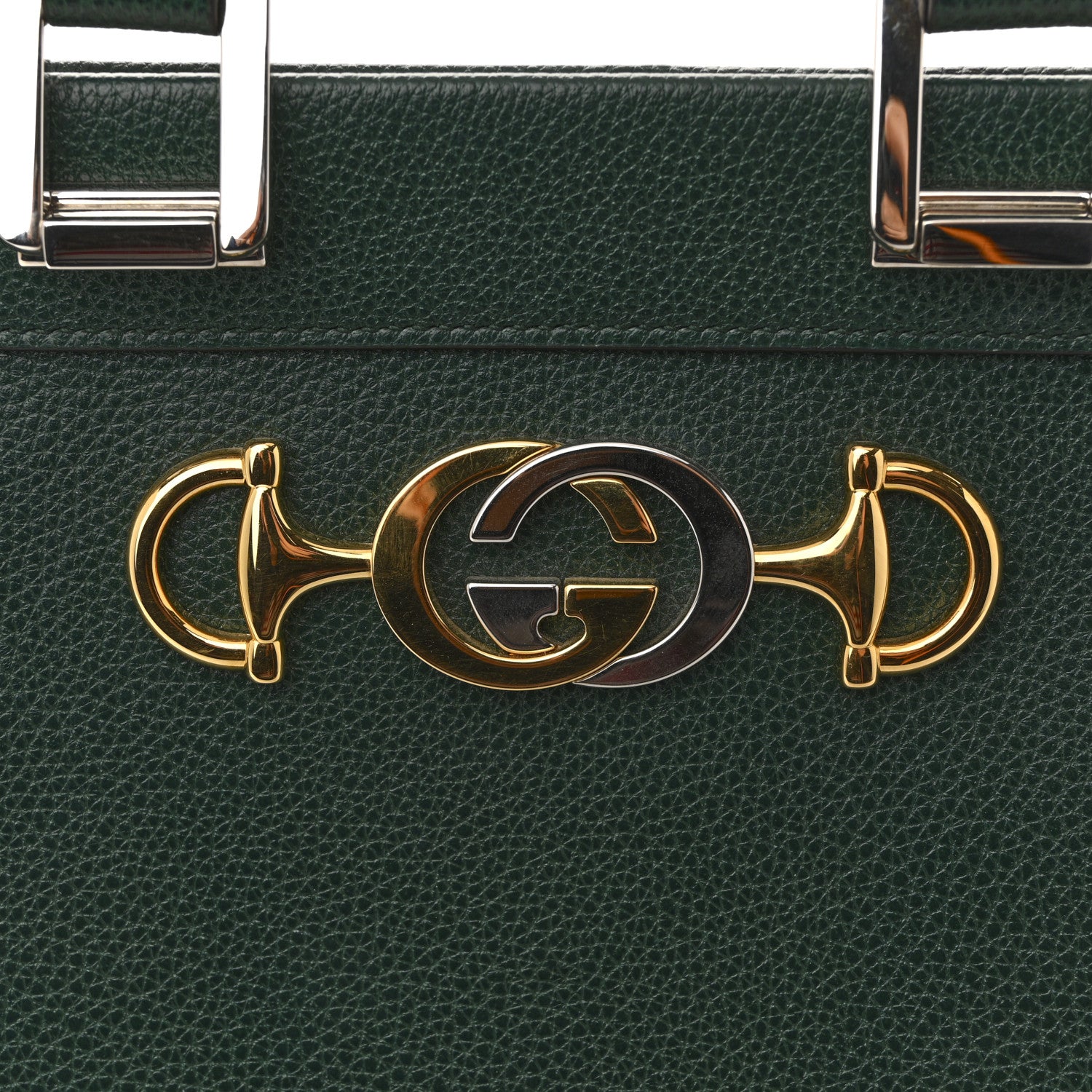 Gucci Grainy Calfskin Small Zumi Top Handle Bag Vintage Green 11 of 12