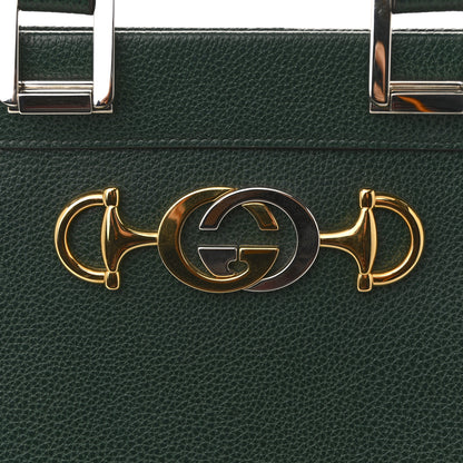 Gucci Grainy Calfskin Small Zumi Top Handle Bag Vintage Green 11 of 12