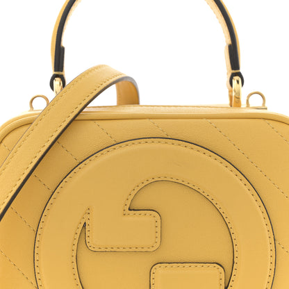 Gucci Sakai Be Green Calfskin Diagonal Stitched Blondie Top Handle Bag Buttercup 8 of 12
