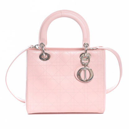 Christian Dior Leather Stitched Cannage Medium Lady Dior Pink 1 of 8