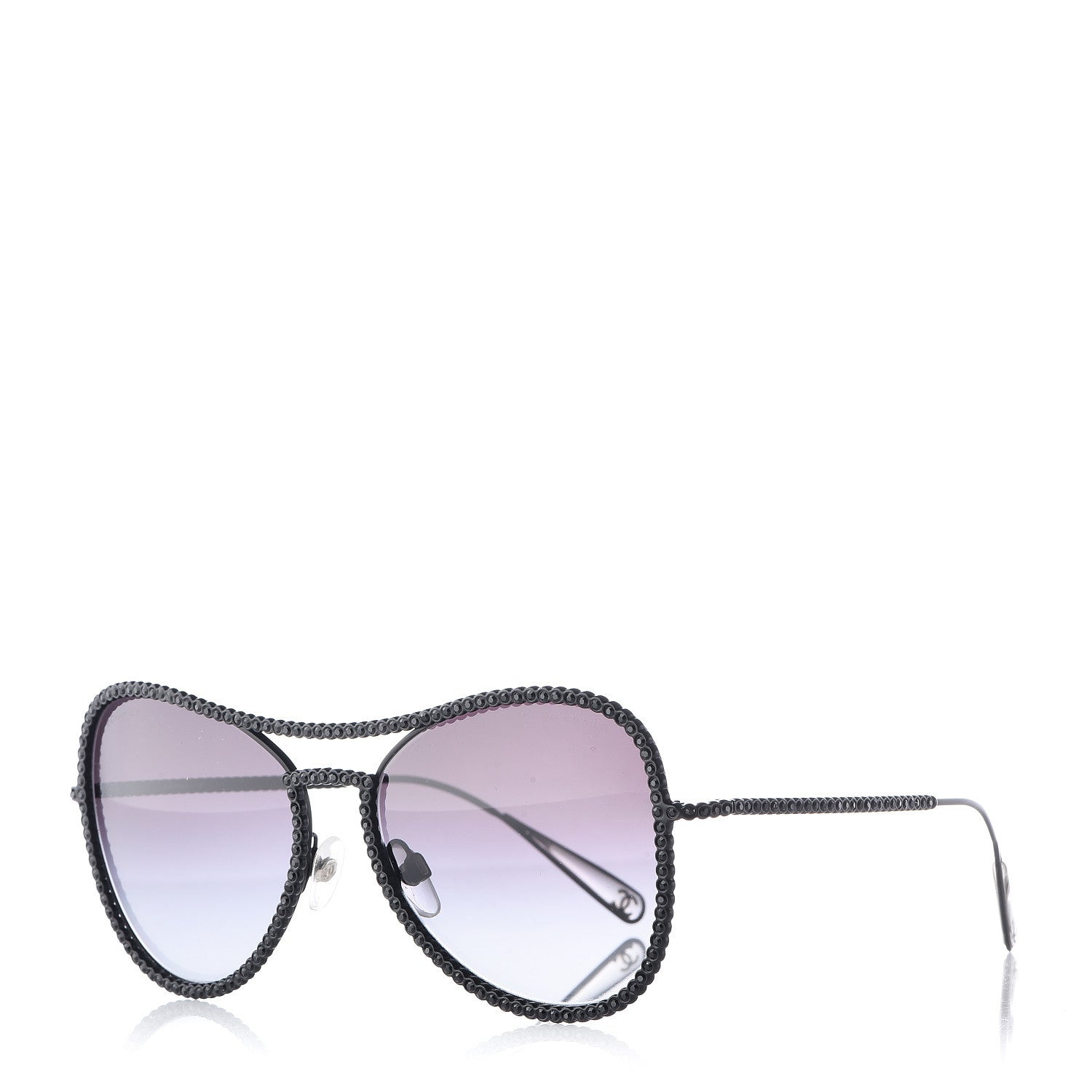 Chanel Crystal Aviator Sunglasses 71108 Black 1 of 7