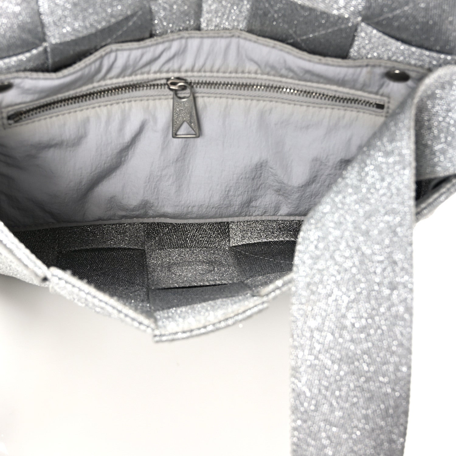 Bottega Veneta Webbing Maxi Intrecciato Cassette Bag Silver 5 of 10