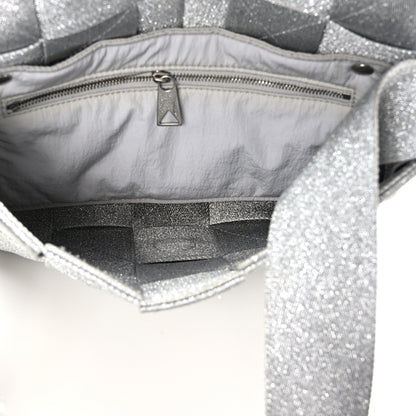 Bottega Veneta Webbing Maxi Intrecciato Cassette Bag Silver 5 of 10