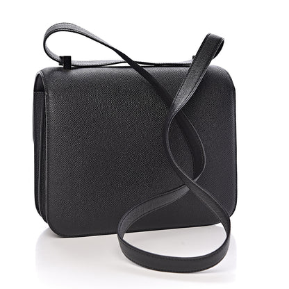 Hermes Epsom Enamel Constance 24 Black Bleu Saint Cyr 3 of 27