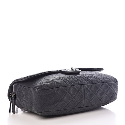 Chanel Sheepskin Quilted Jumbo Easy Flap Navy Blue 4 of 18