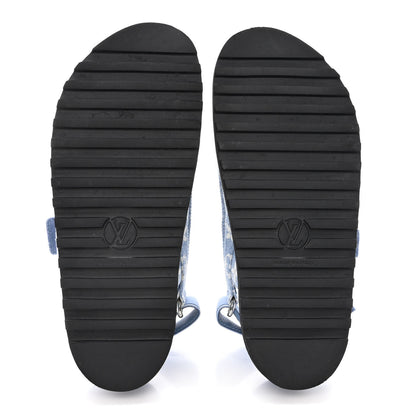 Louis Vuitton Monogram Denim Paseo Flat Comfort Sandals 38 Light Blue 6 of 11