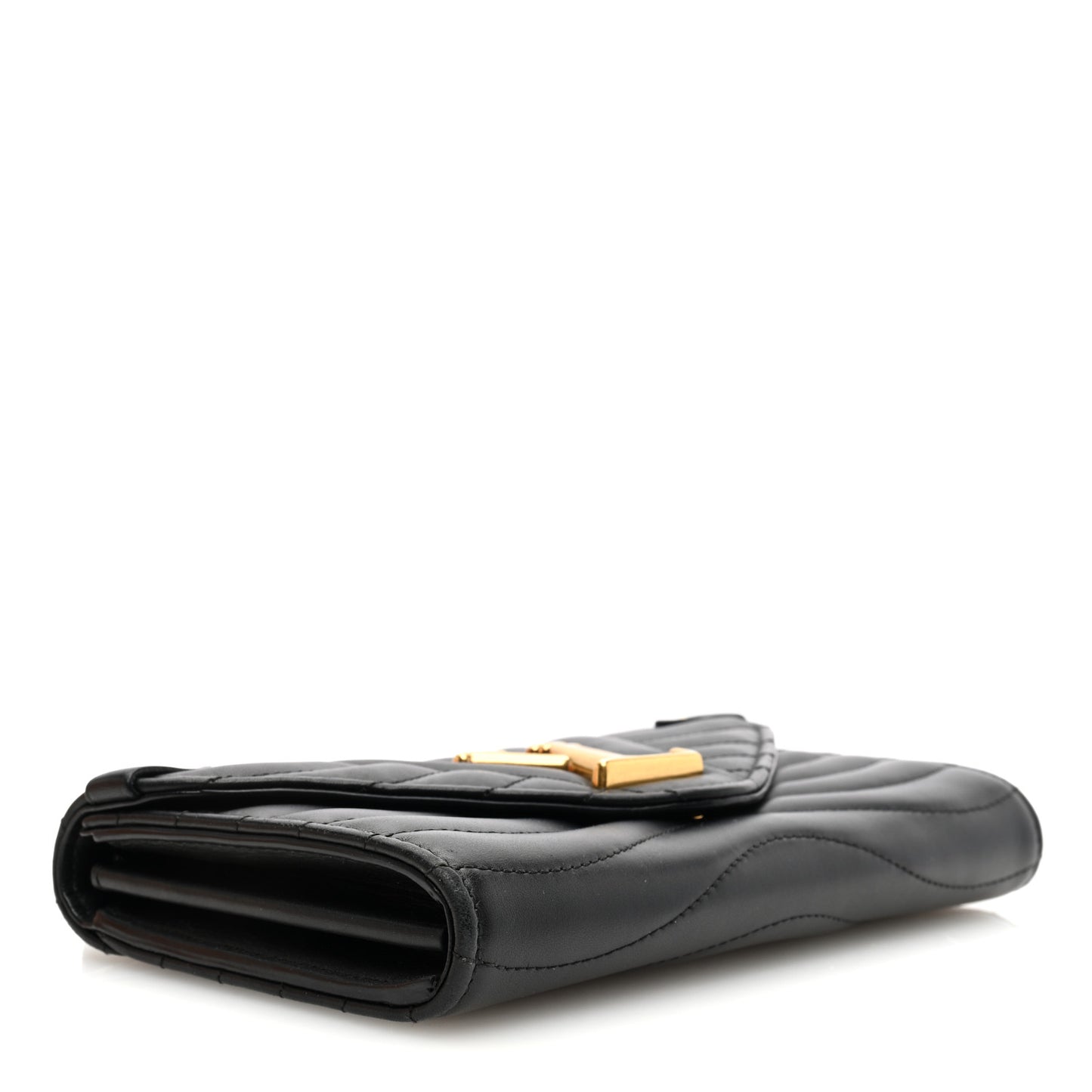 Calfskin New Wave Long Wallet Black