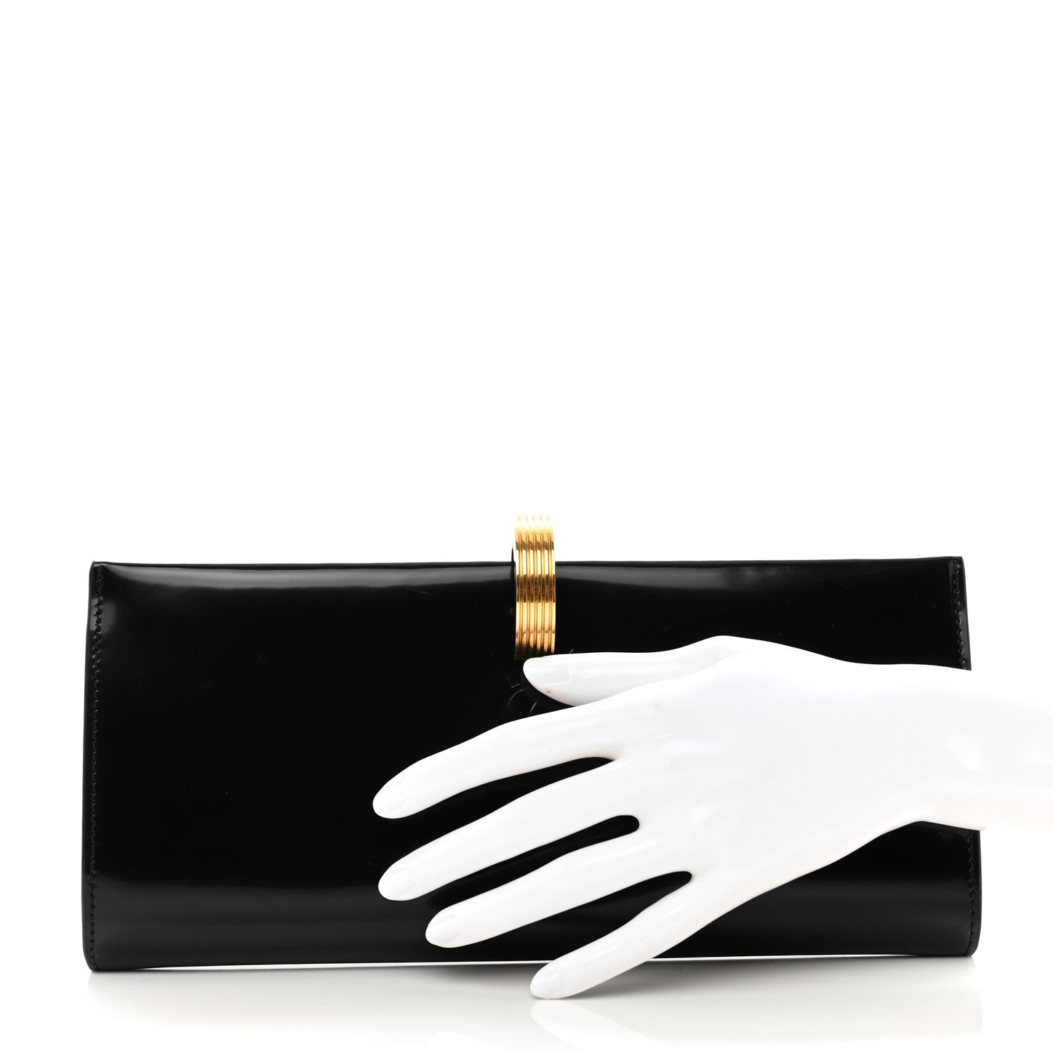 Saint Laurent Patent Daria Clutch Black 2 of 6