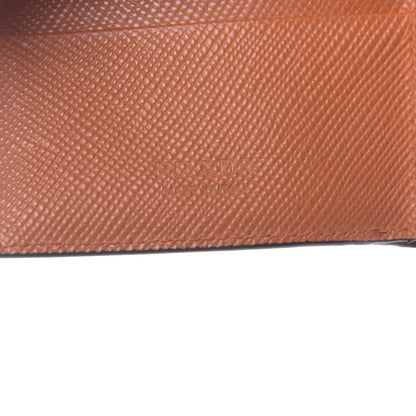 Prada Saffiano Metal Bi-Color Bi-Fold Wallet Black Papaya 6 of 7