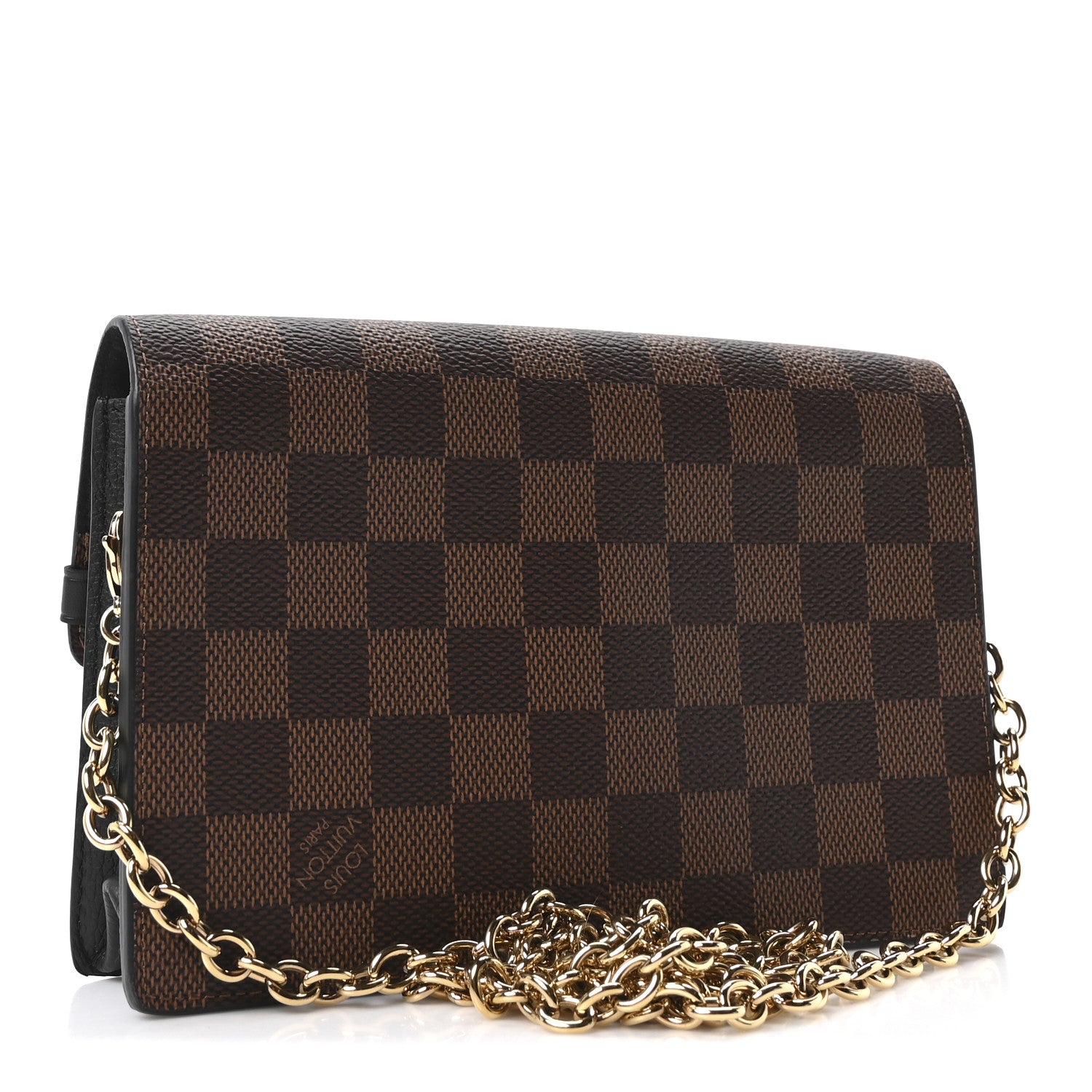 Louis Vuitton Damier Ebene Vavin Chain Wallet Black 3 of 10