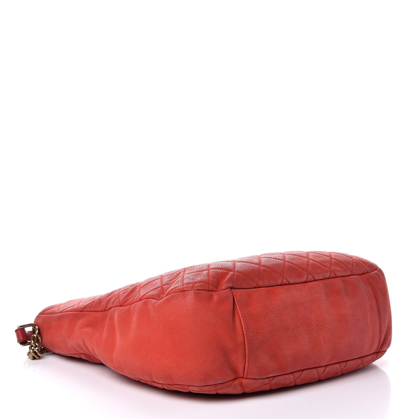 Iridescent Caviar Quilted Country Chic Hobo Red