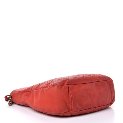 Chanel Iridescent Caviar Quilted Country Chic Hobo Red 5 of 12