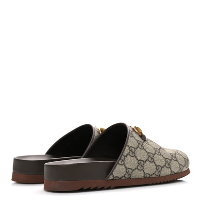 Gucci GG Supreme Monogram Miro Soft Calfskin Womens Horsebit Slippers 38.5 Beige Ebony New Acero 5 of 10