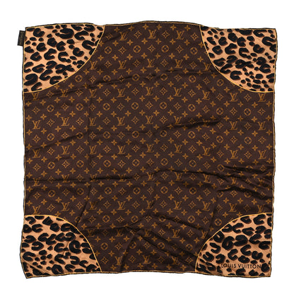 Louis Vuitton Silk Leopard Monogram Square Scarf 1 of 3