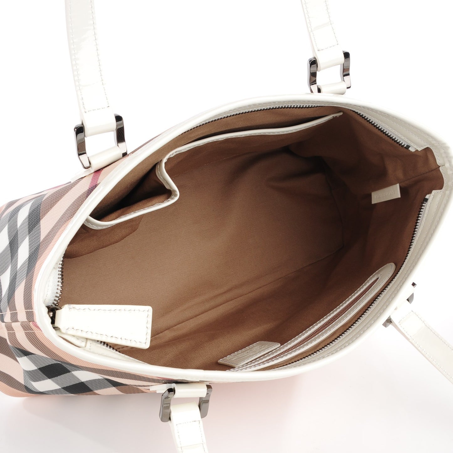 Nova Check Shopper Tote White