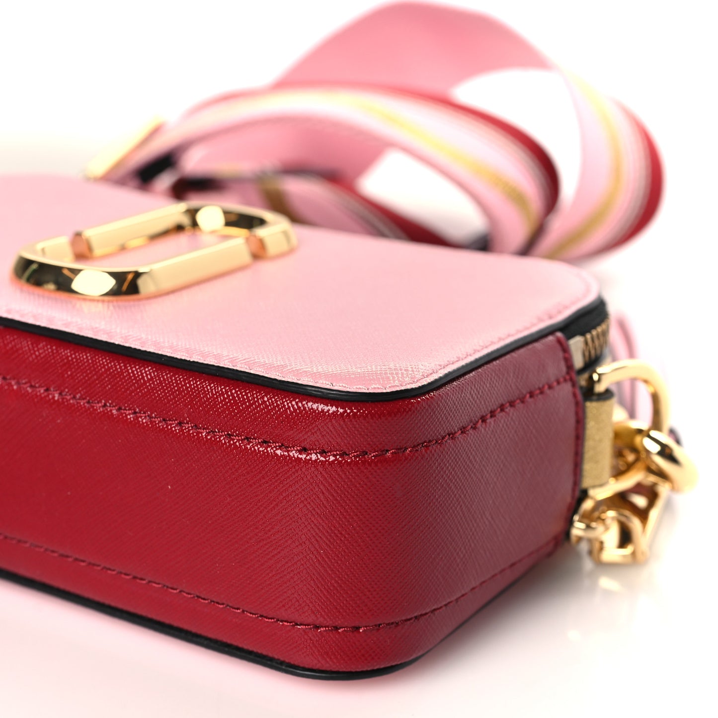 Saffiano Small Snapshot Camera Bag Pink Multicolor