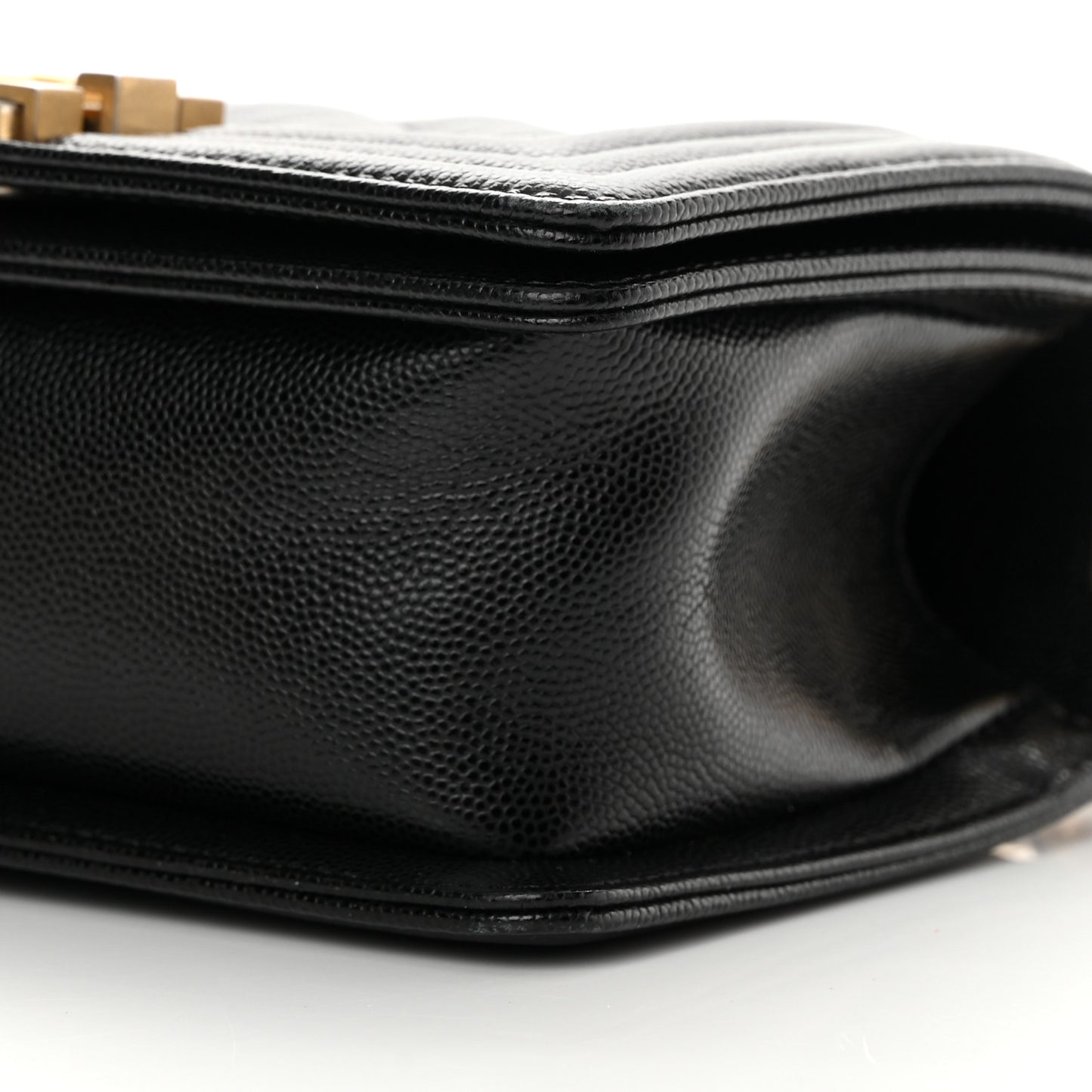 Caviar Quilted Small Boy Flap Black
