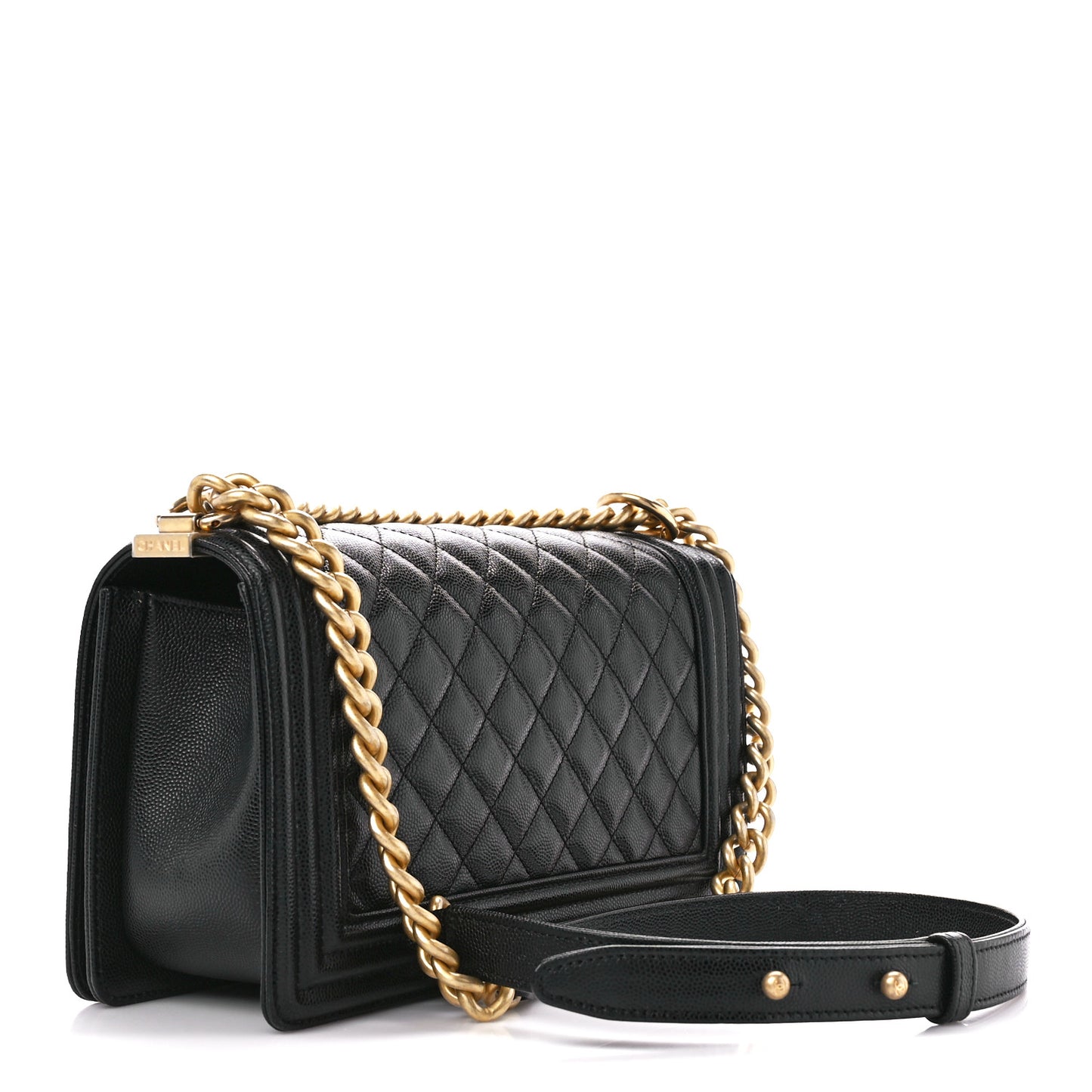 Caviar Quilted Medium Boy Flap Black