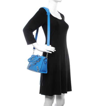 Balenciaga Chevre Silver Metallic Edge Hardware Mini City Bleu Ceylon 2 of 7