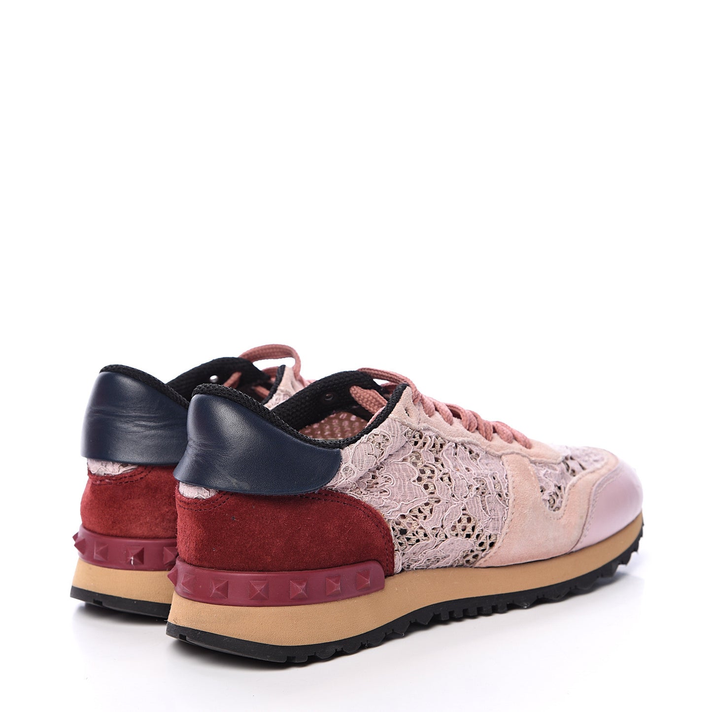 Macrame Lace Suede Womens Rockrunner Sneakers 36 Water Rose Multicolor