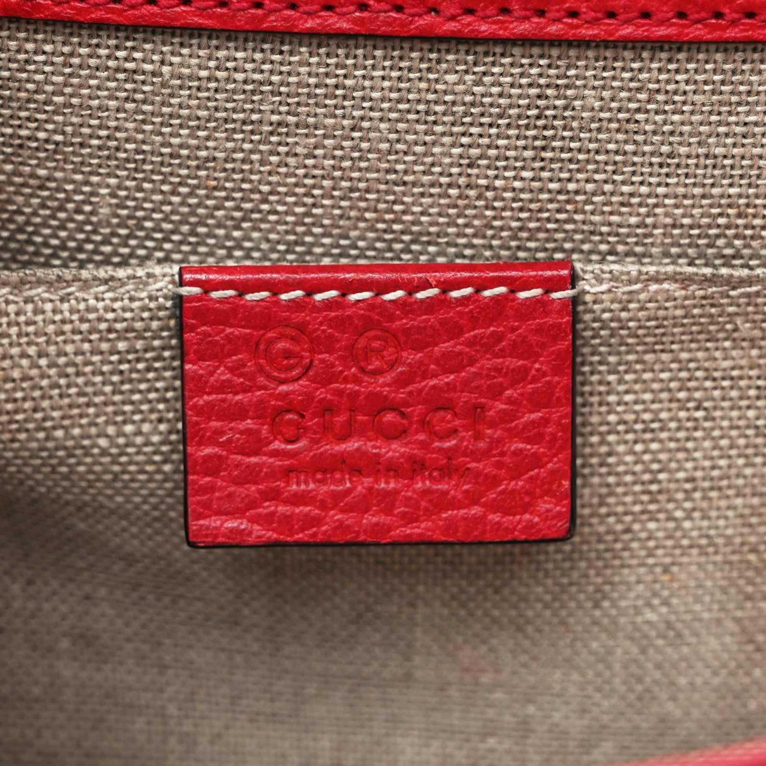 Gucci Dollar Calfskin Small Interlocking G Shoulder Bag Red 6 of 8