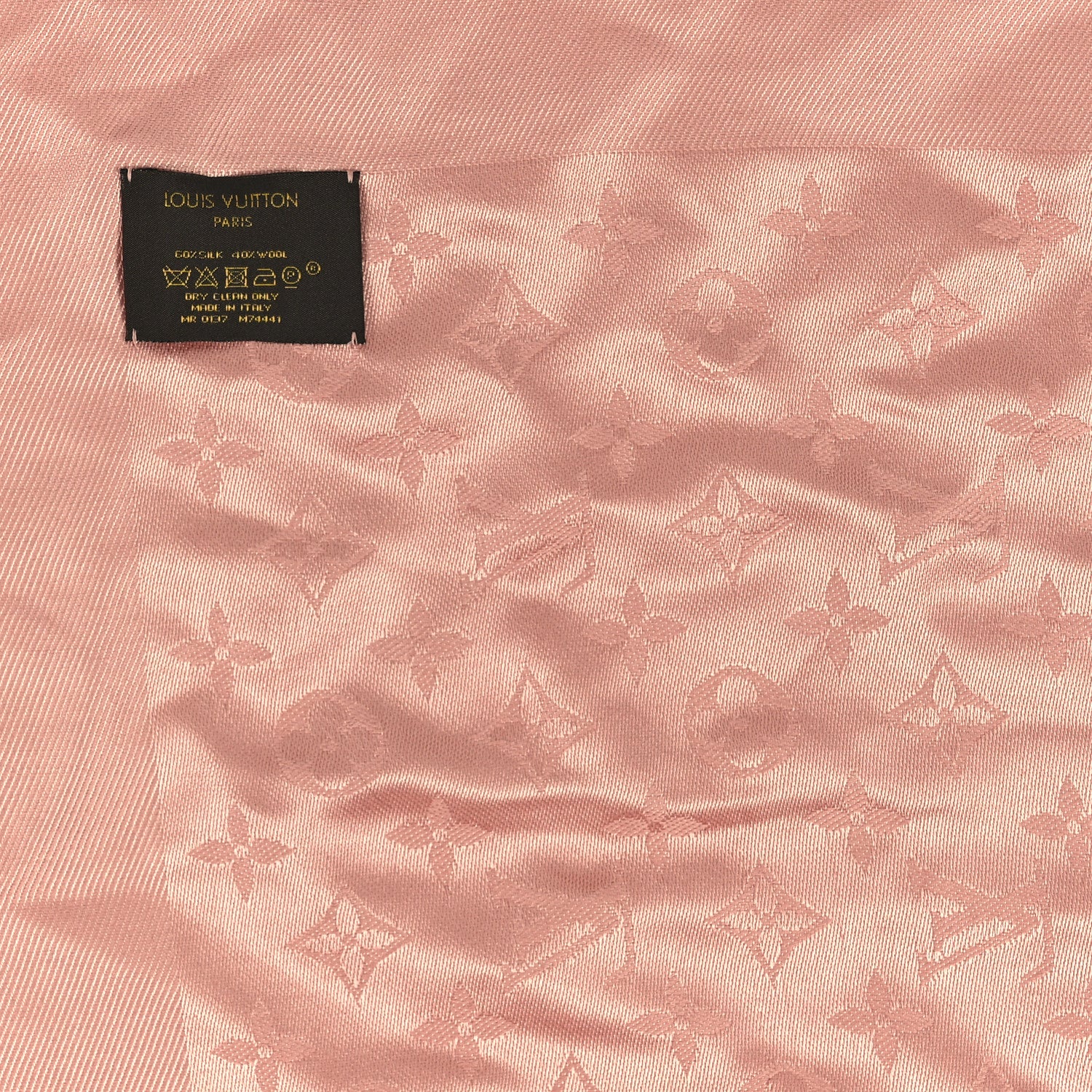 Louis Vuitton Silk Wool Monogram Shawl Rose 3 of 3