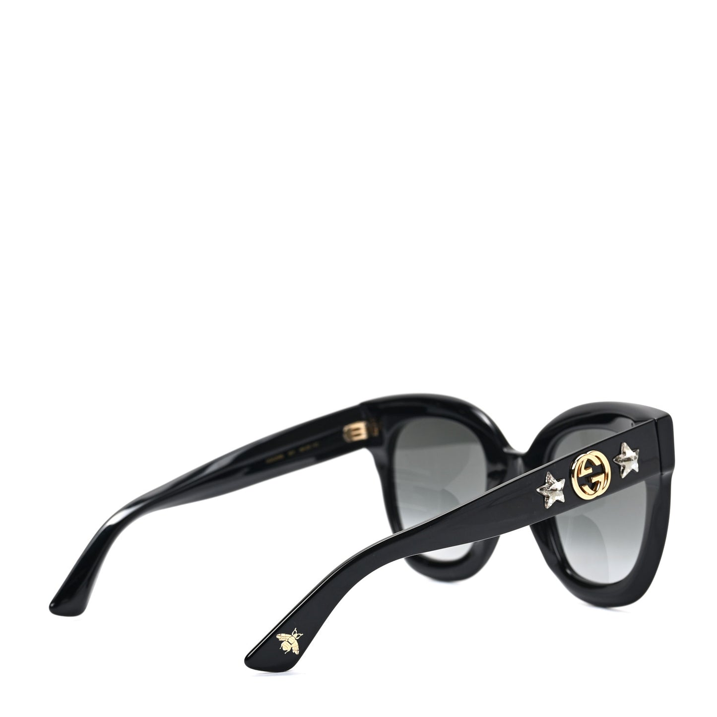 Acetate Crystal Star Round Frame Sunglasses GG0208S Black