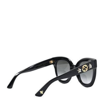 Gucci Acetate Crystal Star Round Frame Sunglasses GG0208S Black 5 of 7
