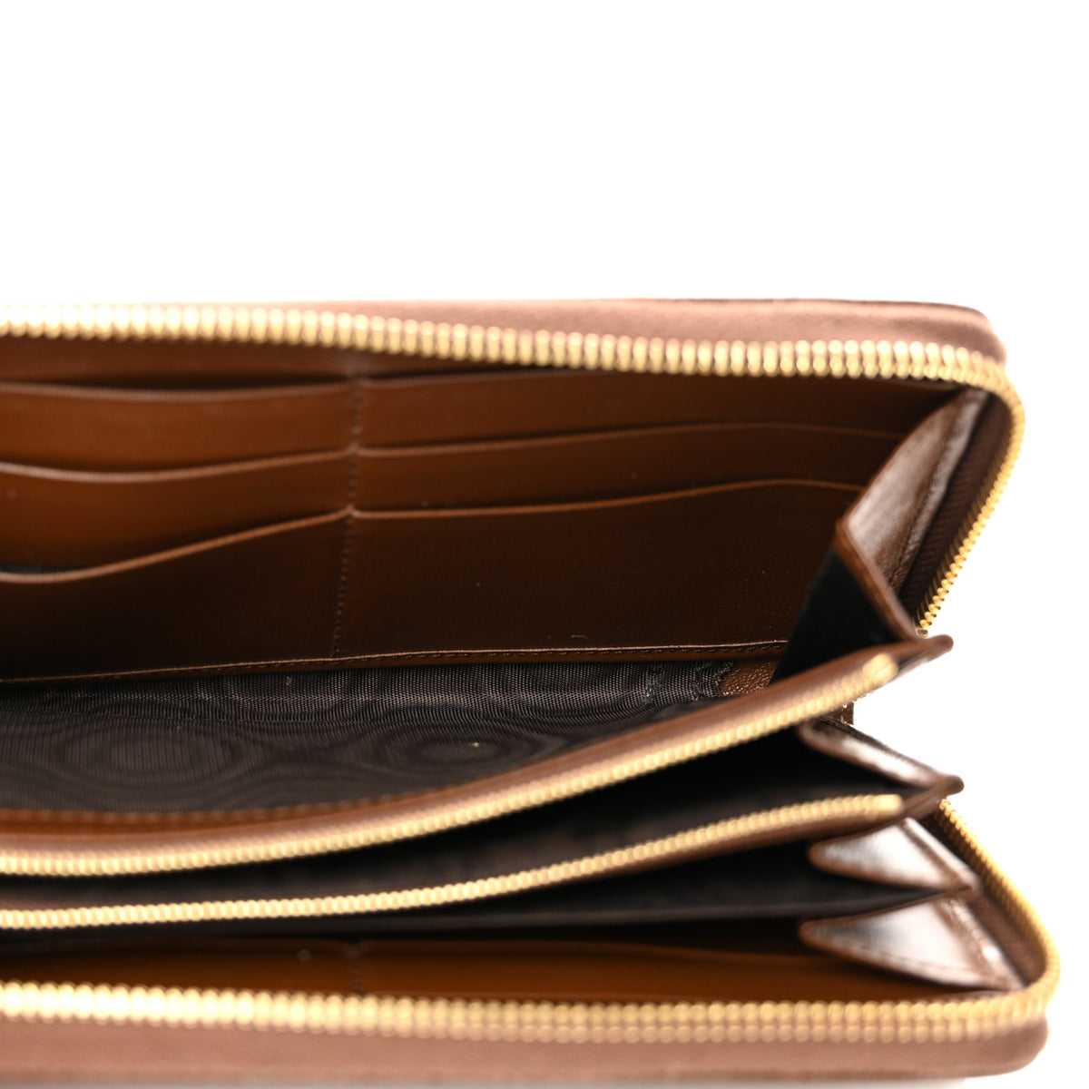 Gucci GG Supreme Monogram Azalea Calfskin Horsebit 1955 Zip Around Wallet Beige Ebony Brown Sugar 5 of 10