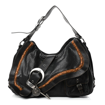 Christian Dior Calfskin Large Gaucho Double Saddle Bag Black 1 of 4