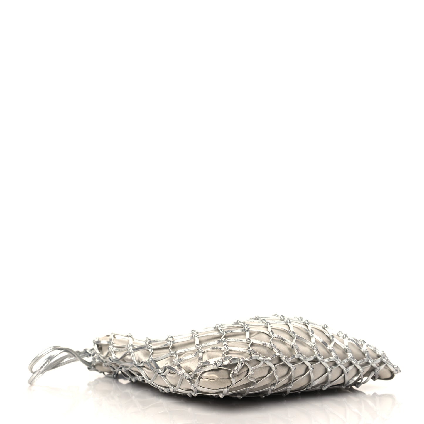 Satin Net Chain Bag Silver