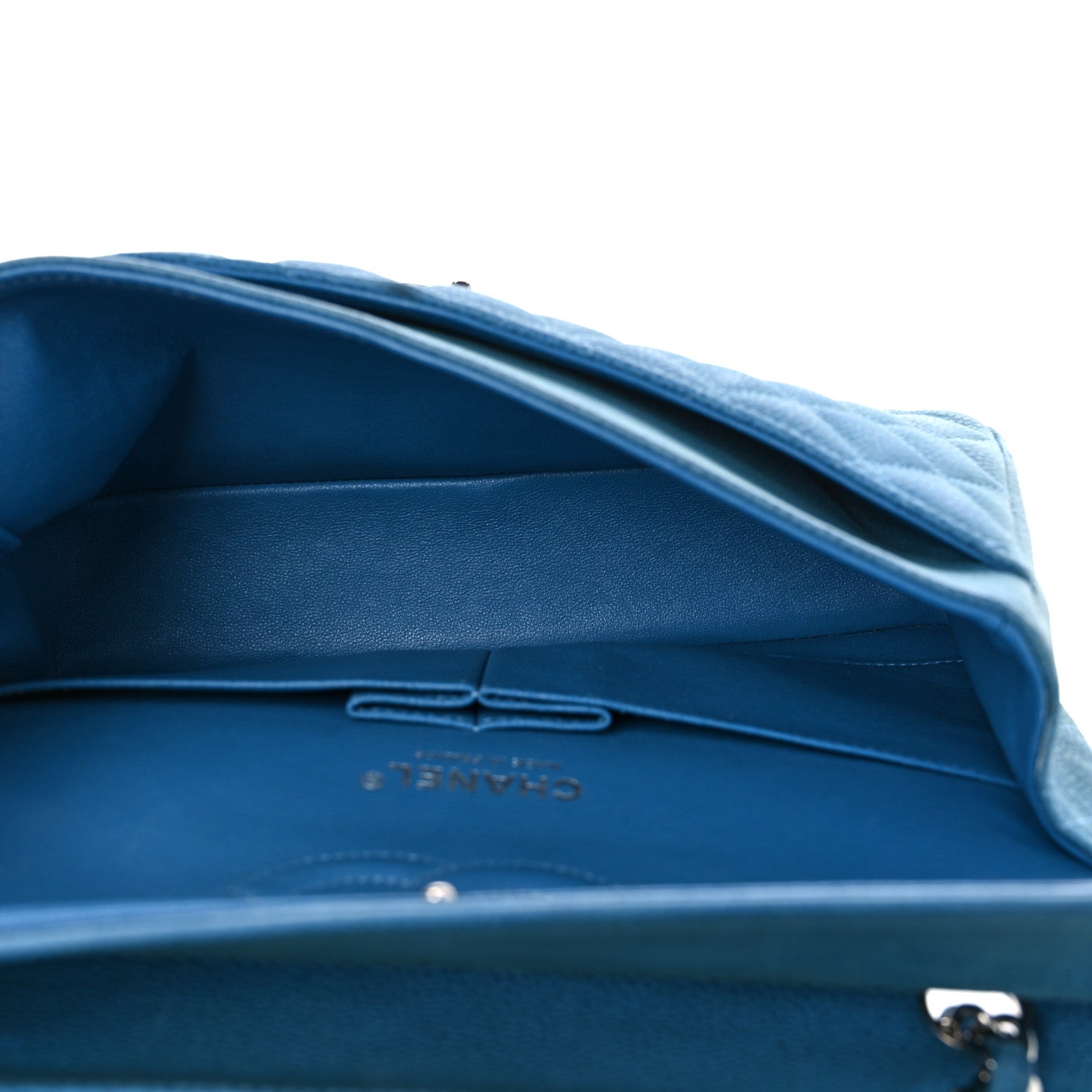 Chanel Iridescent Caviar Quilted Medium Double Flap Turquoise 5 of 18