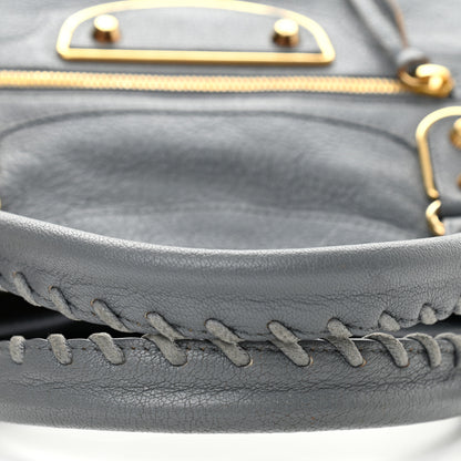 Balenciaga Chevre Gold Metallic Edge Hardware City Bleu Acier 12 of 13