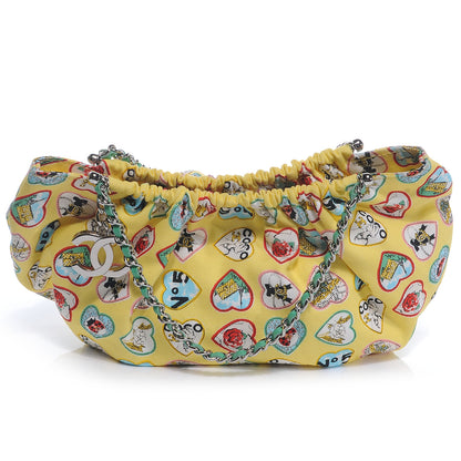 Chanel Canvas Coco Hearts Shoulder Bag Yellow 1 of 8