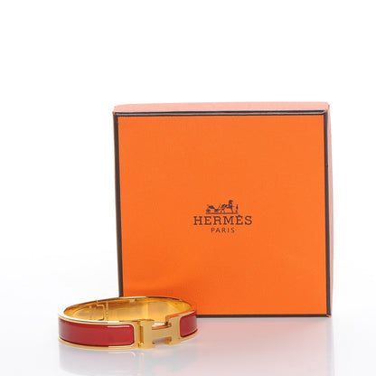 Hermes Enamel Narrow Clic Clac H Bracelet Rouge 5 of 5