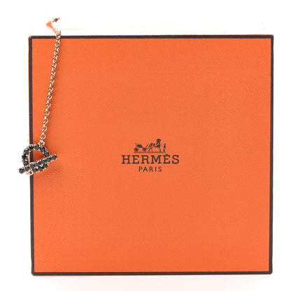 Hermes 18K Rose Gold Black Spinel Finesse Bracelet LG 6 of 6