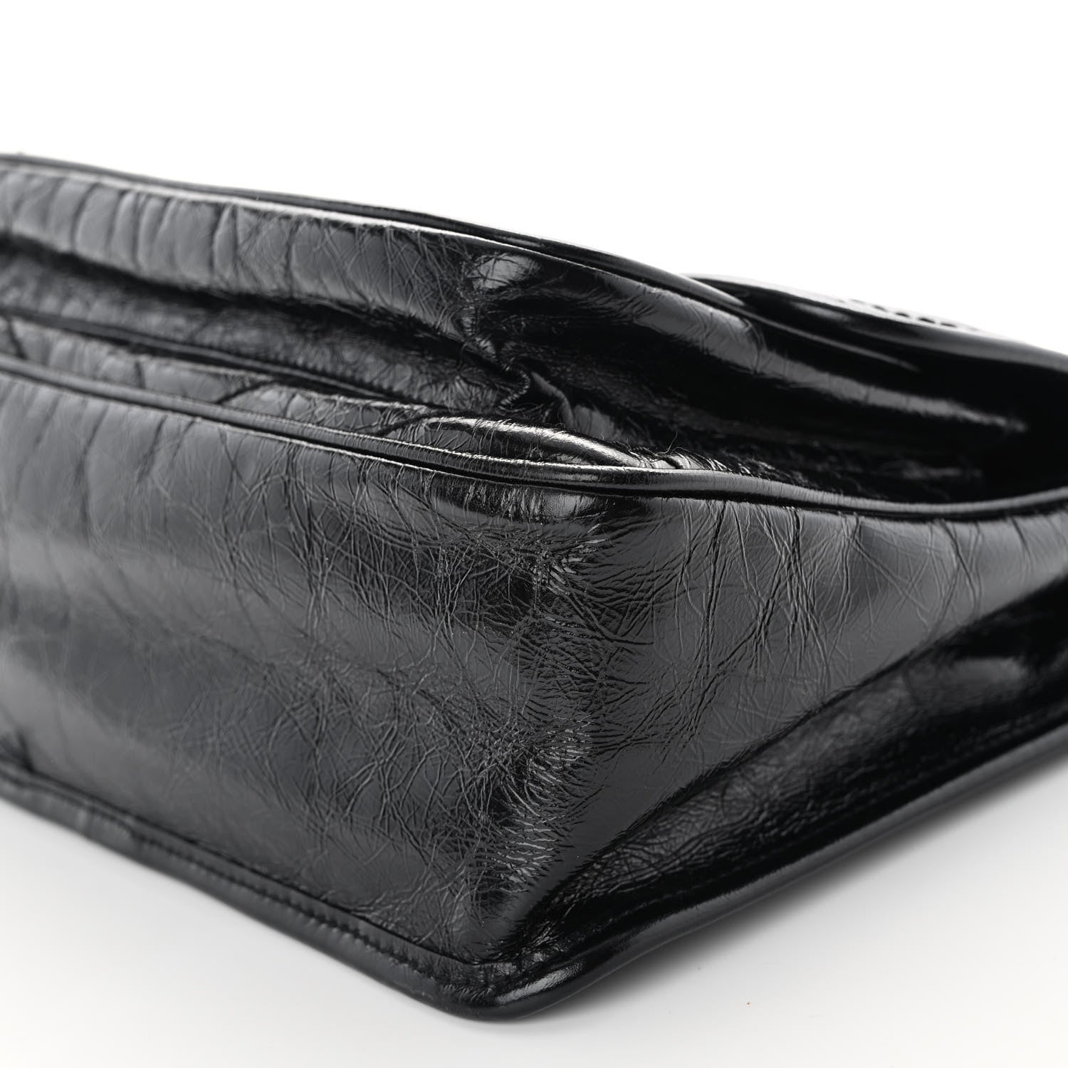 Saint Laurent Crinkled Calfskin Matelasse Monogram Medium Niki Chain Satchel Black 9 of 10
