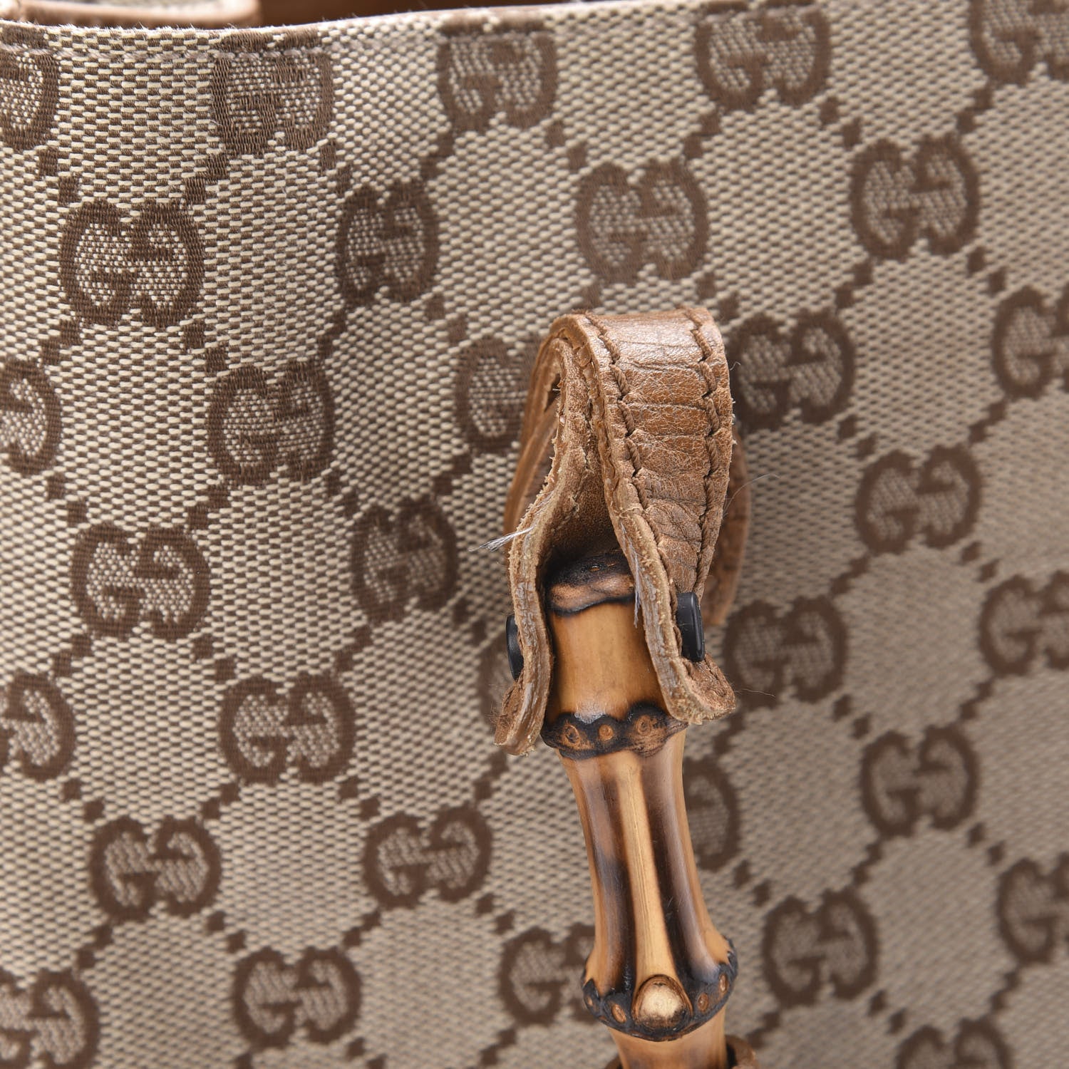 Gucci Monogram Small Bamboo Tote Brown 19 of 19