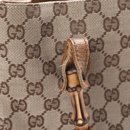 Gucci Monogram Small Bamboo Tote Brown 19 of 19