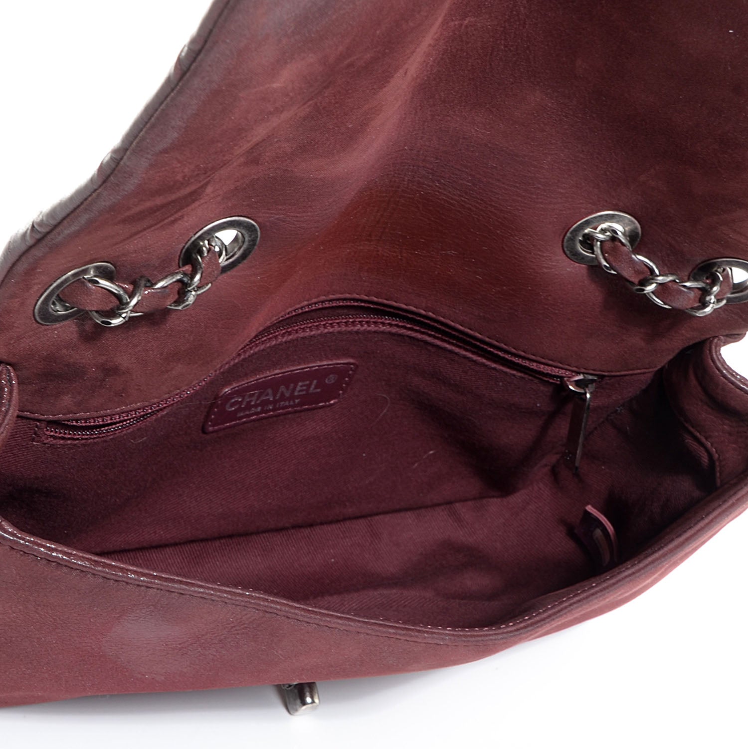 Chanel Calfskin Diamond Embossed New Chic Flap Burgundy 5 of 9